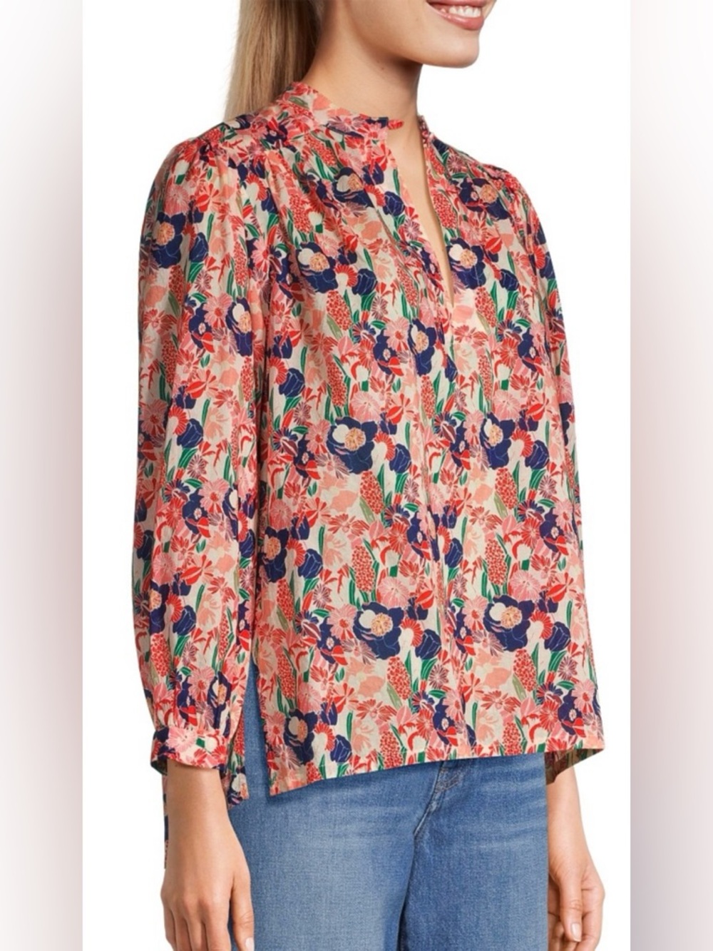 Trovata BIRDS OF PARADIS Bailey Floral Cotton Blouse, size M - Picture 6 of 14